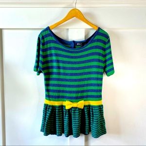 NWT Dear Creatures Striped Knit Peplum Top